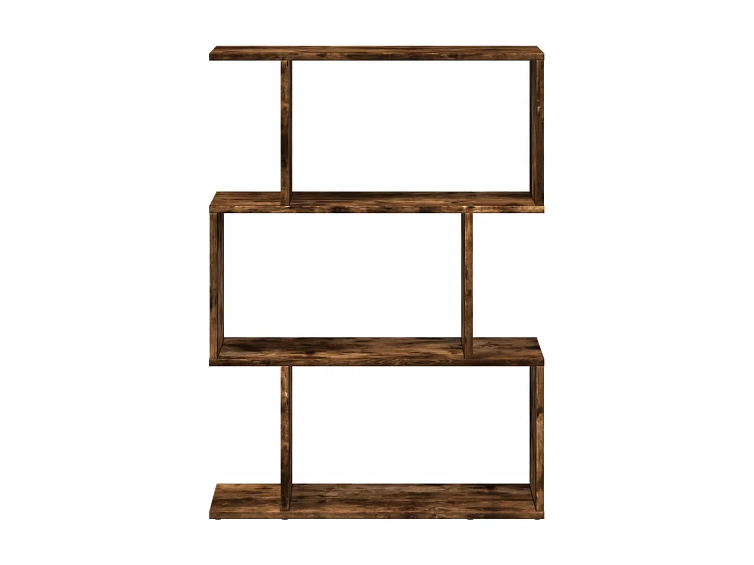 Estantería separadora de 3 niveles roble ahumado 70x24x97 cm