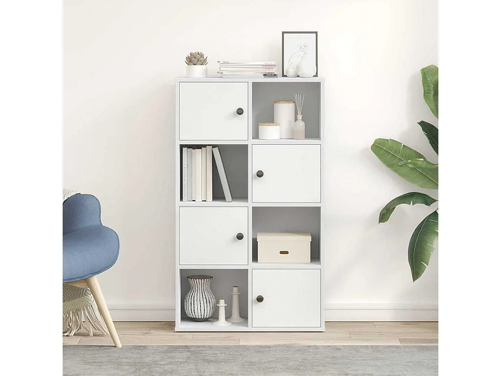 Bibliothèque blanc 60x24x101,5 cm bois d'ingénierie