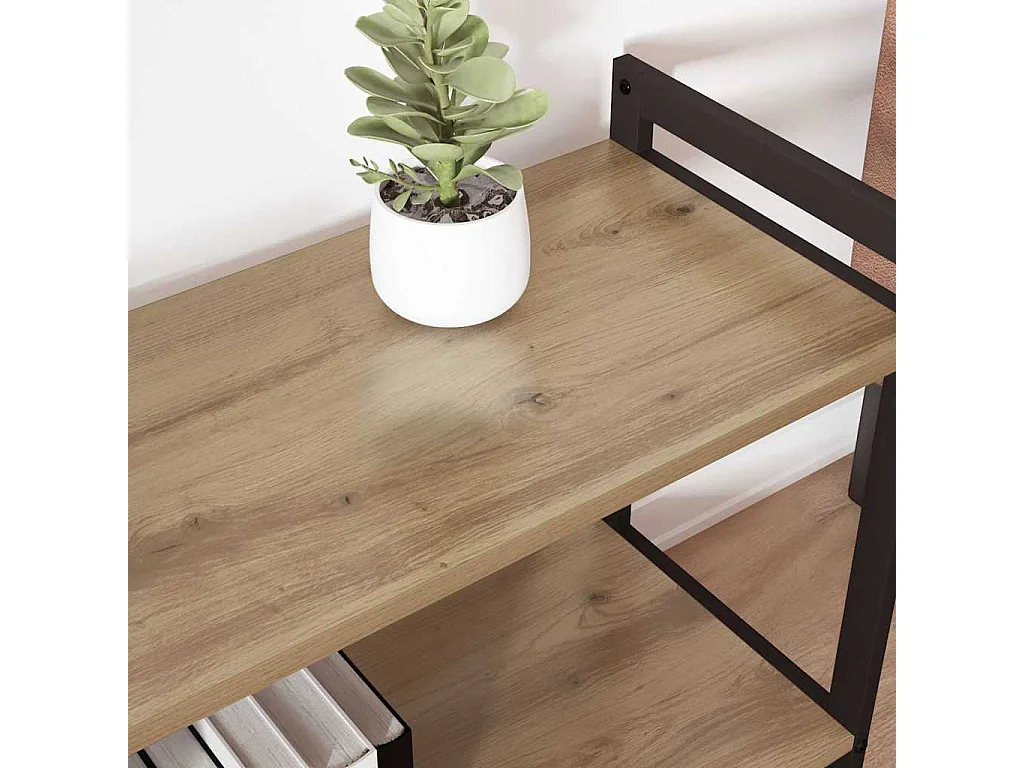 Librería artesanal de roble 60 x 30 x 48,5 cm MDF y acero