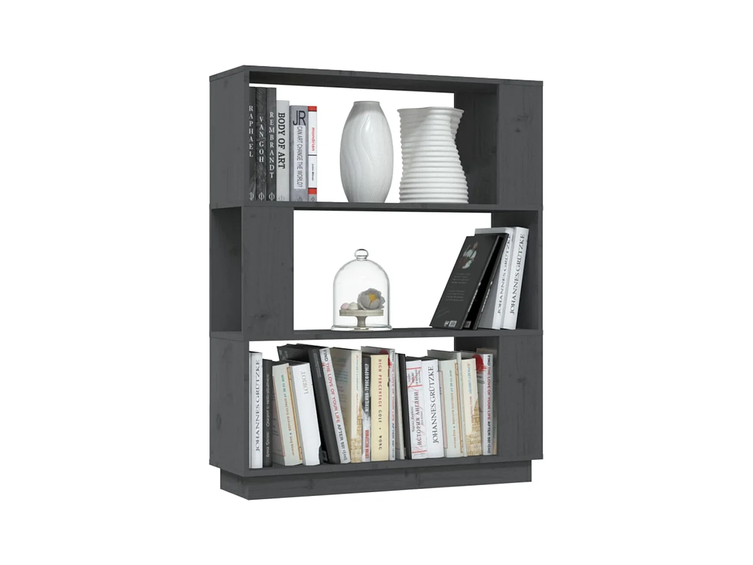 Bibliothèque/Séparateur de pièce Gris 80x25x101 cm Pin massif