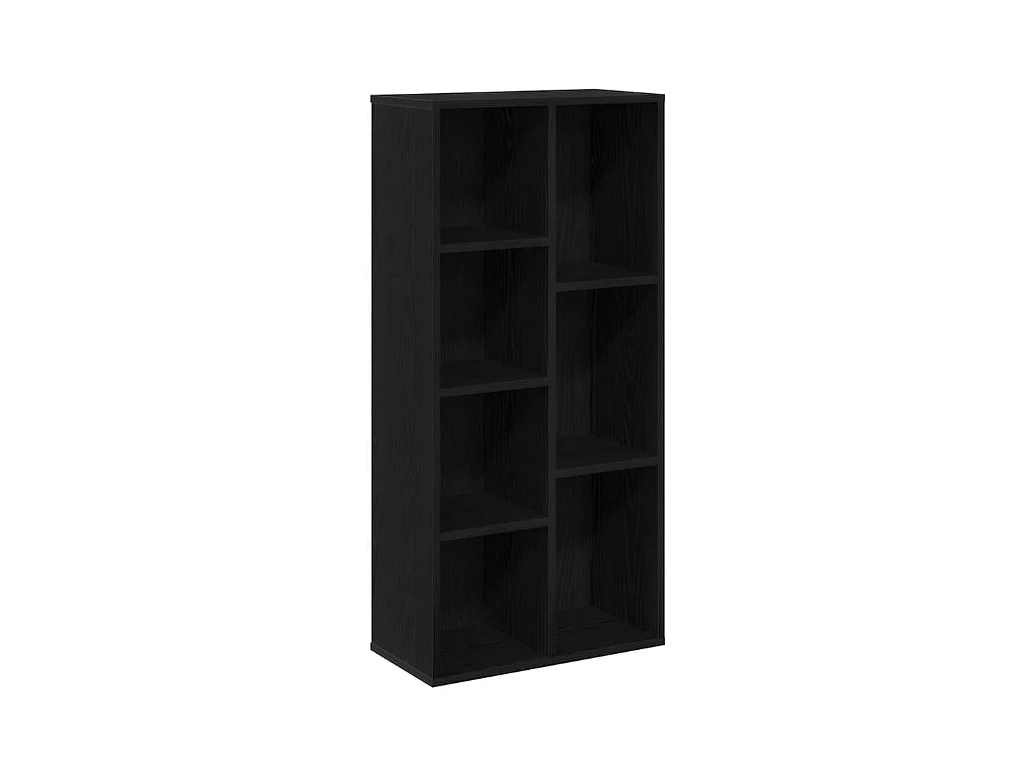 Bibliothèque Noir Chêne 50x25x105 cm Bois d'ingénierie