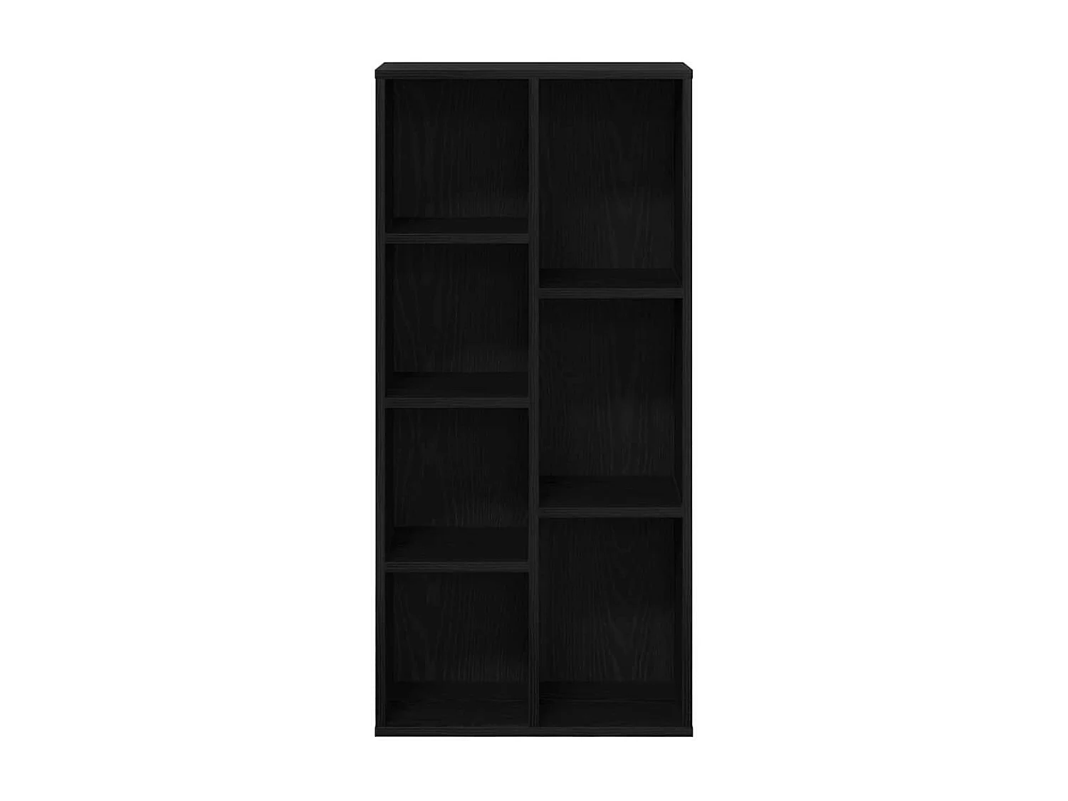 Bibliothèque Noir Chêne 50x25x105 cm Bois d'ingénierie