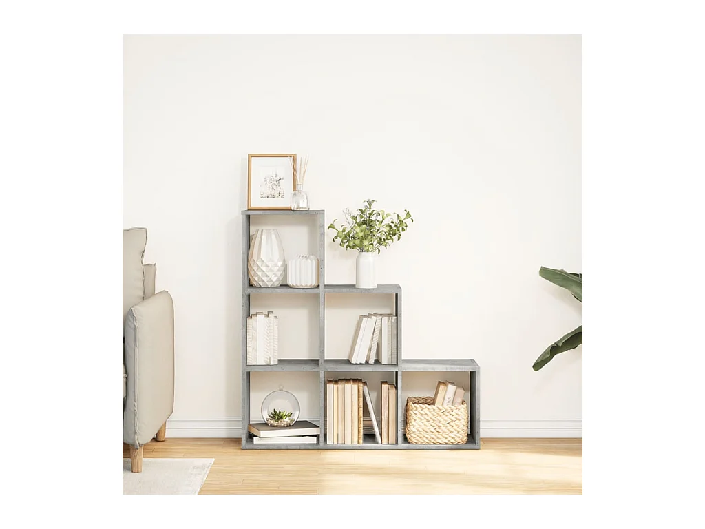 3-laags roomdividerplank betongrijs 99x29x99 cm