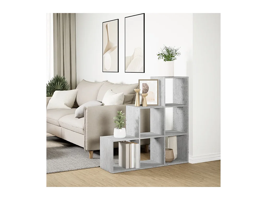 3-laags roomdividerplank betongrijs 99x29x99 cm