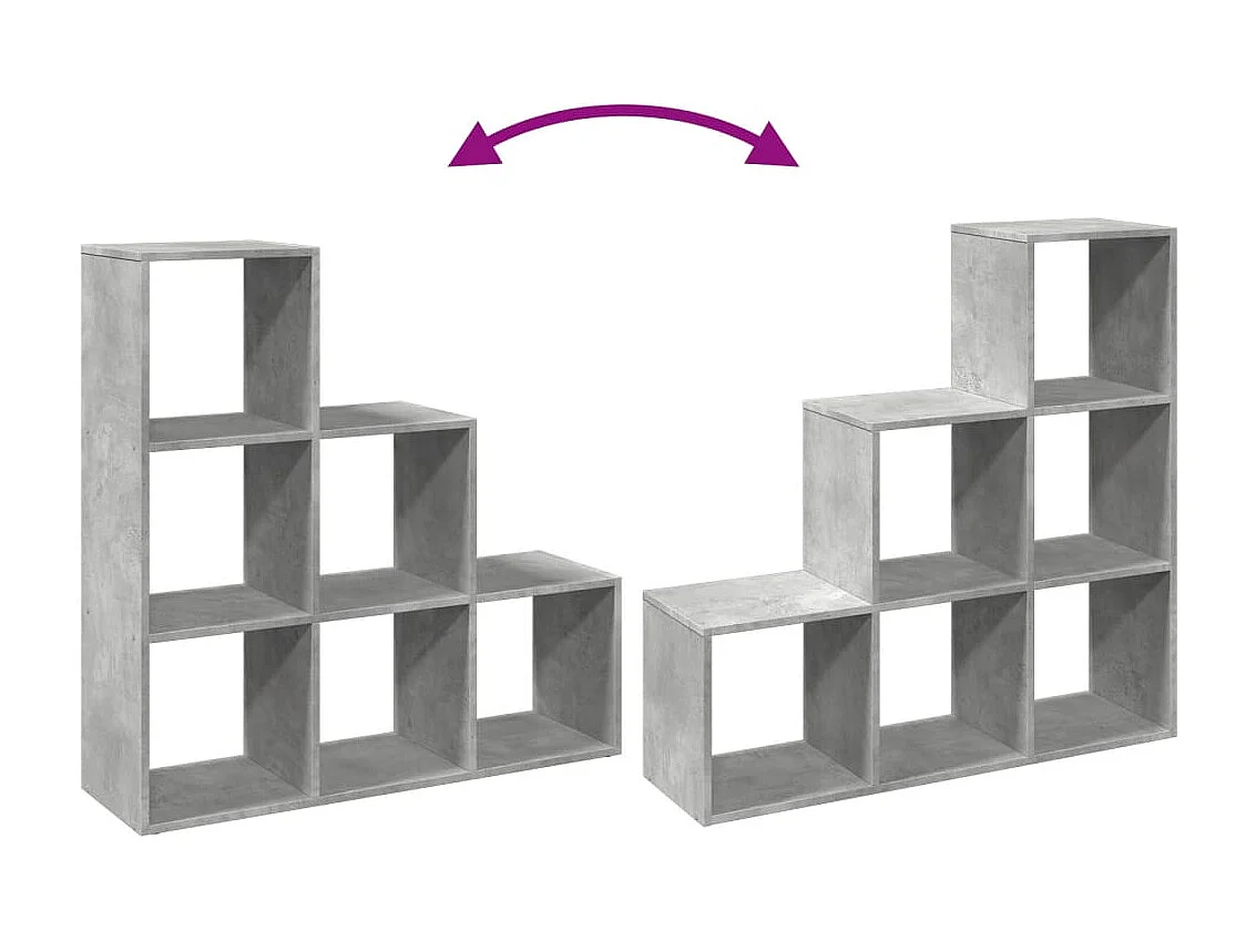 3-laags roomdividerplank betongrijs 99x29x99 cm