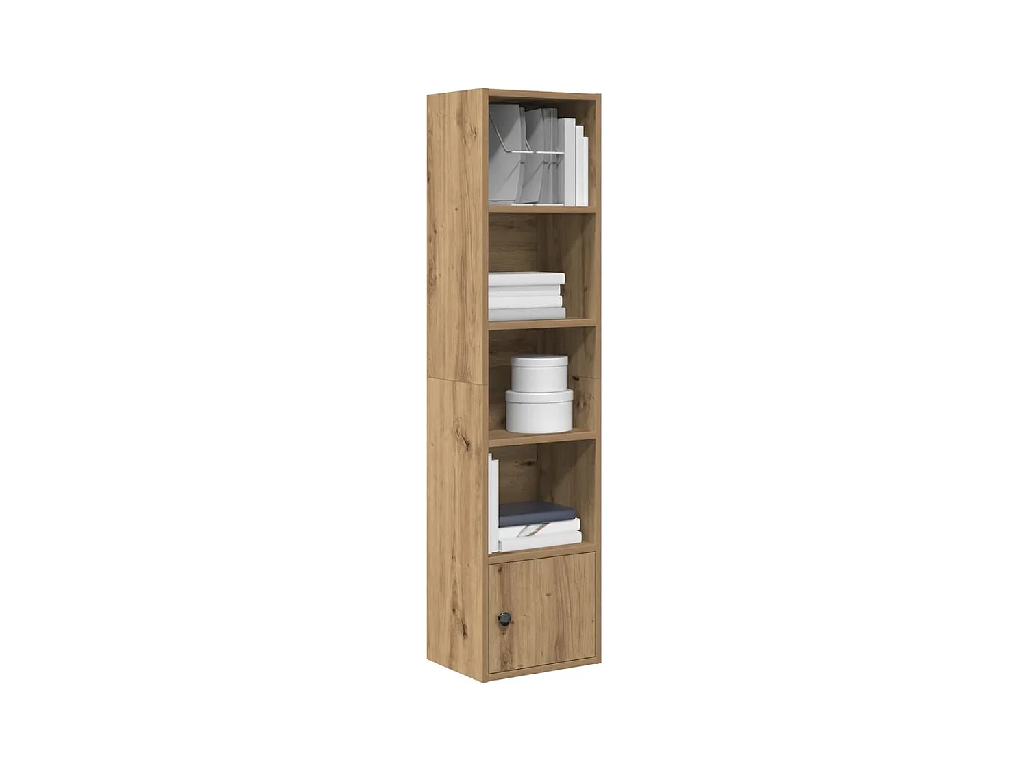 Bibliothèque chêne artisanal 31x24x127 cm bois d'ingénierie