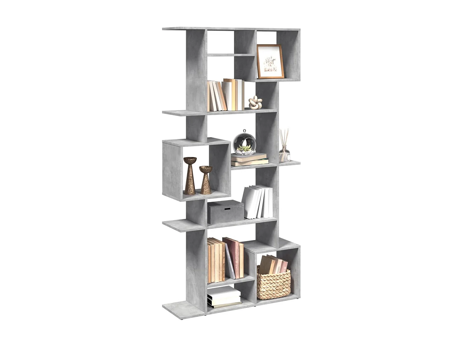 Libreria grigio cemento 92x29x188 cm in legno ingegnerizzato