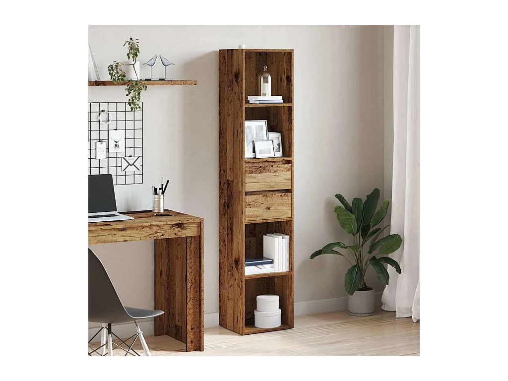 Bibliothèque vieux bois 36x30x171 cm bois d'ingénierie