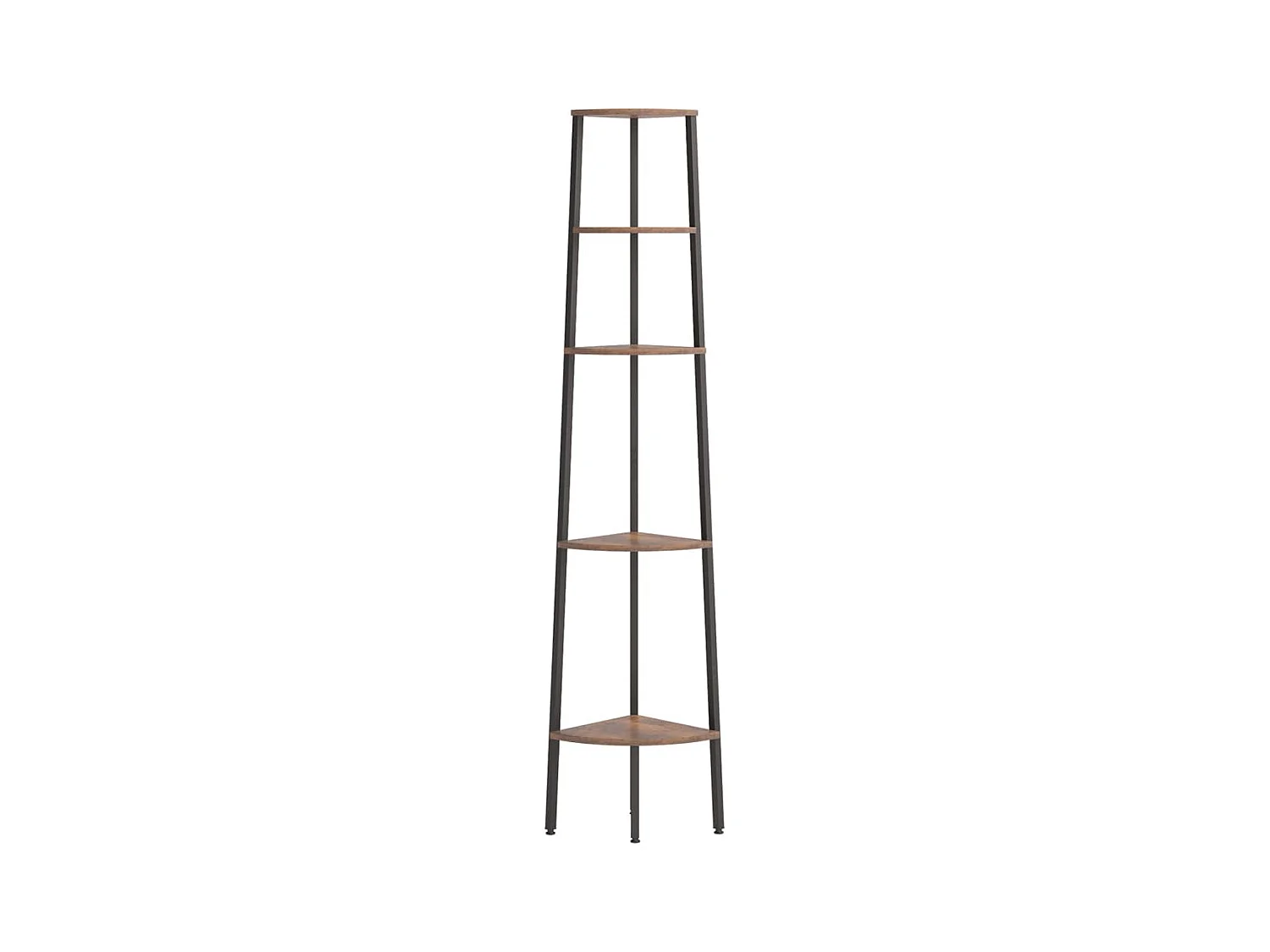 Étagère d'angle 5 niveaux Marron foncé et noir 45,5x31,5x180 cm