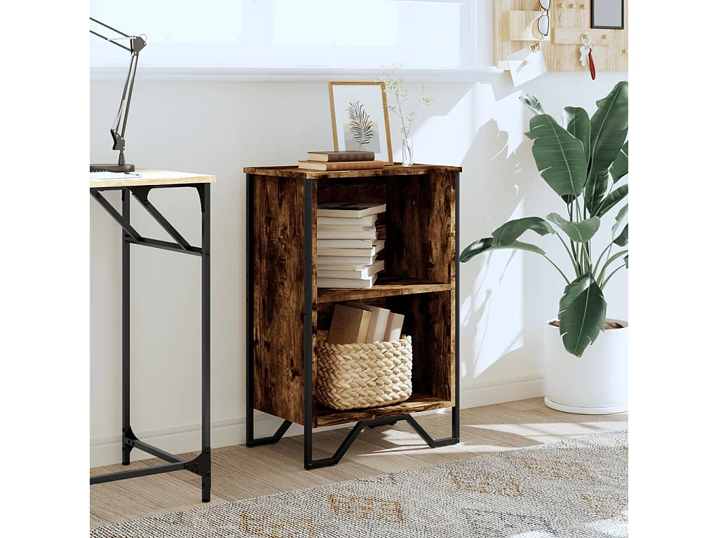 Boekenkast van gerookt eikenhout 50x31x74,5 cm bewerkt hout