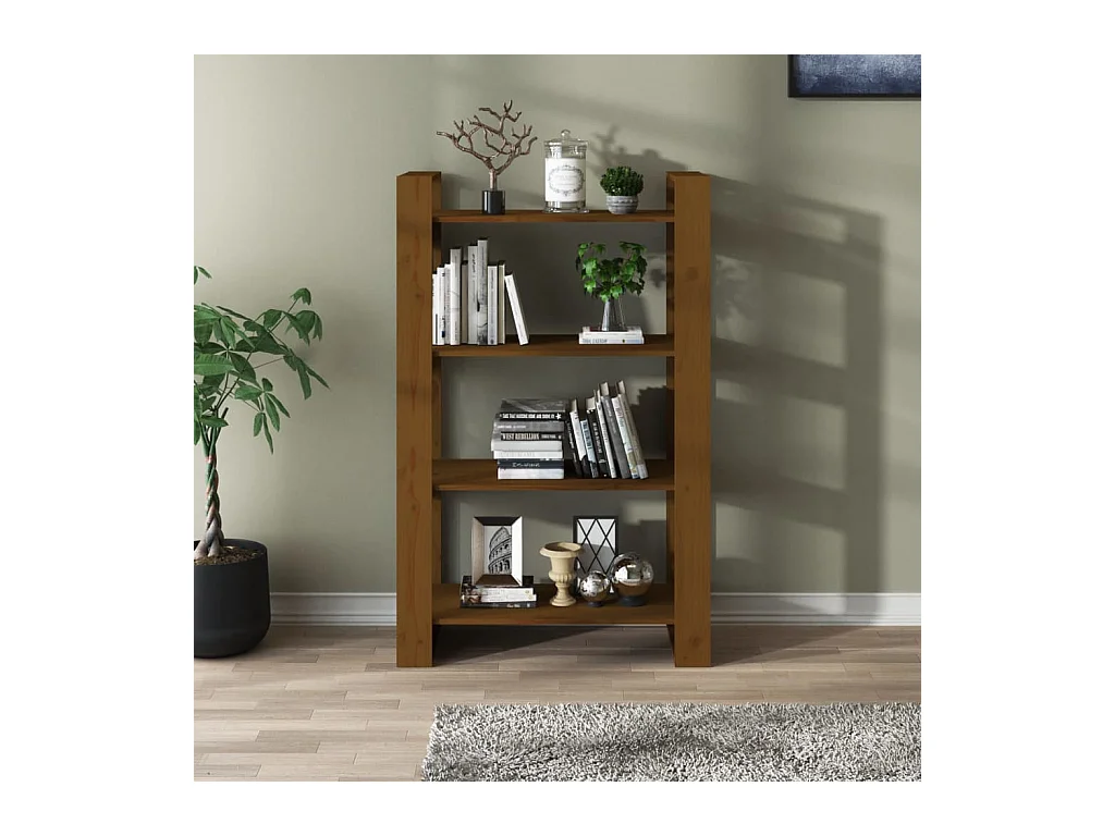 Boekenkast/Scheidingswand Honingbruin 80x35x125 cm Massief hout