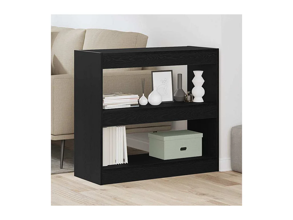 Cabinet de livres en chêne noir - 80x30x72 cm