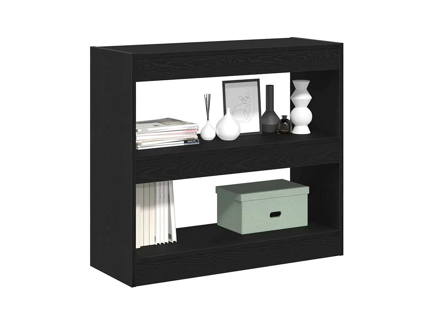 Cabinet de livres en chêne noir - 80x30x72 cm