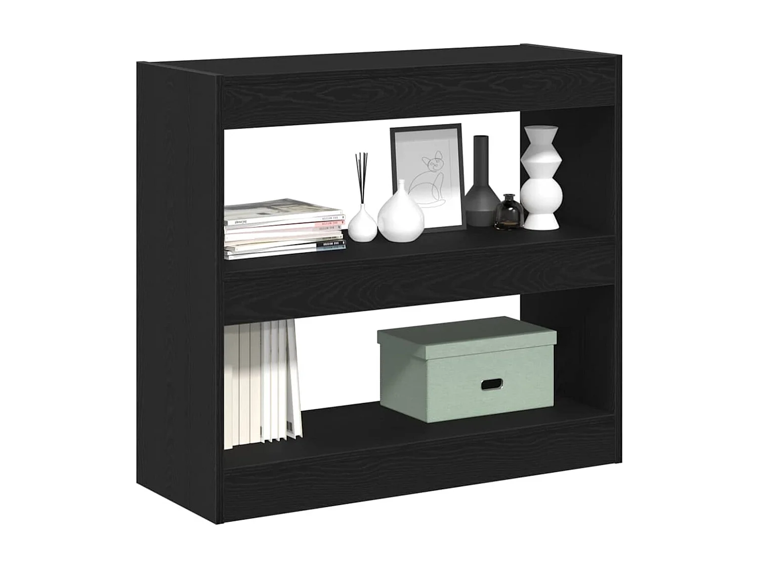 Cabinet de livres en chêne noir - 80x30x72 cm