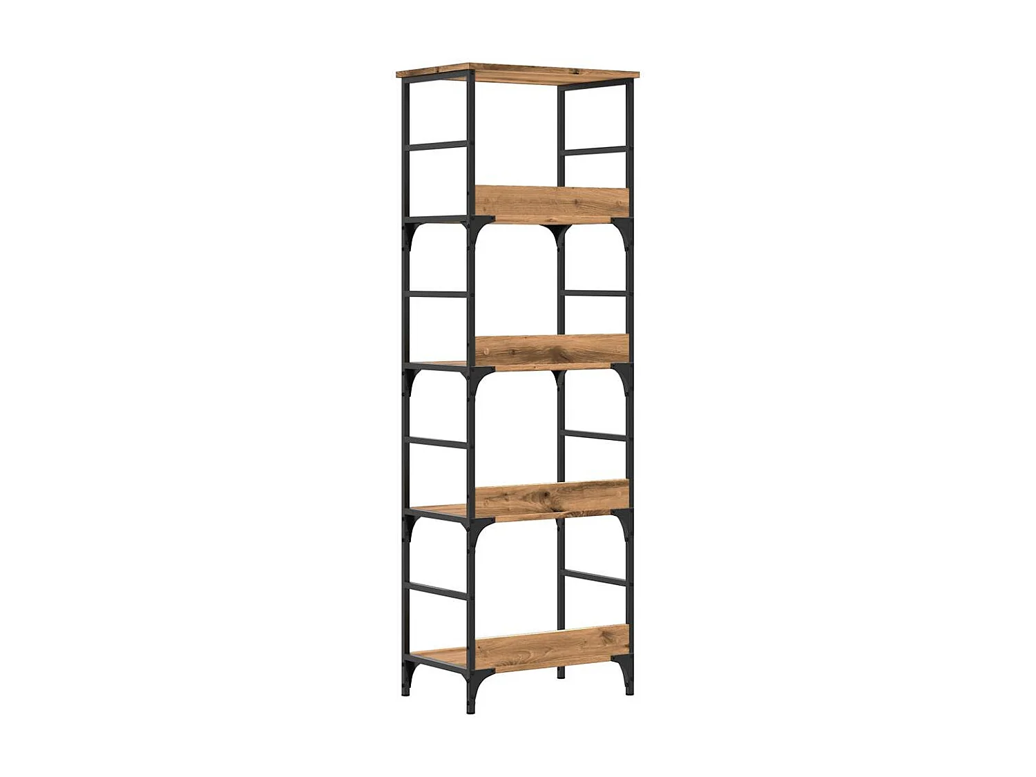 Bibliothèque chêne artisanal 50x33x153 cm bois d'ingénierie