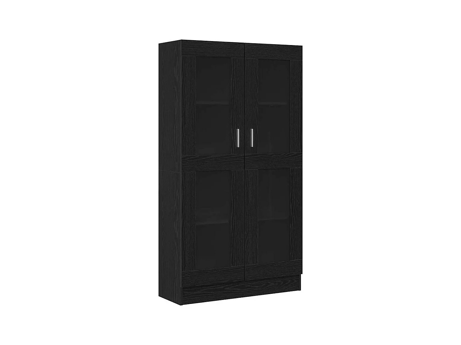 Bibliothèque en noir et chêne, 82,5x30,5x150 cm, en bois d'ingénierie