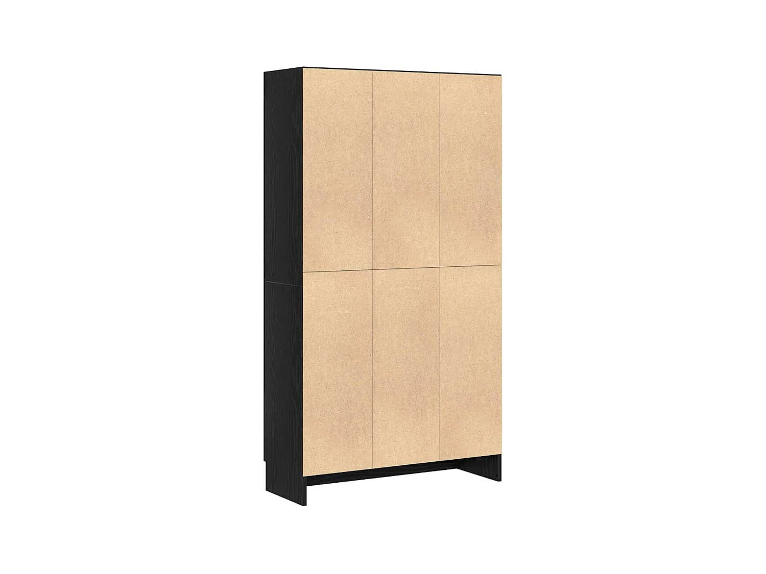 Bibliothèque en noir et chêne, 82,5x30,5x150 cm, en bois d'ingénierie