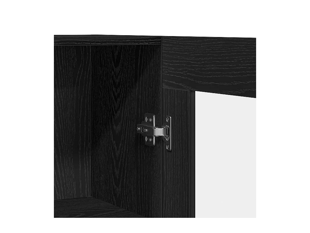 Bibliothèque en noir et chêne, 82,5x30,5x150 cm, en bois d'ingénierie