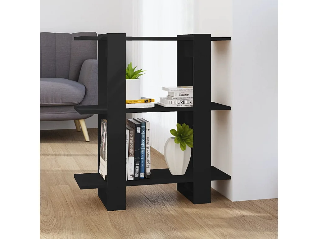 Libreria/Divisorio Nero 80x30x123,5 cm