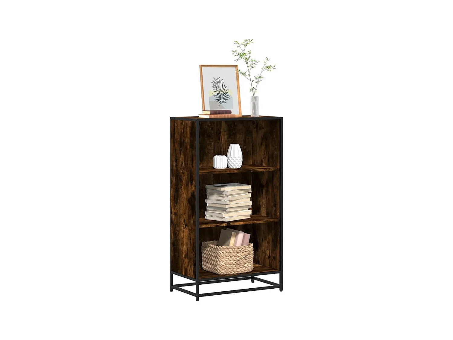 Bibliothèque chêne fumé 60x35x107,5 cm bois d'ingénierie