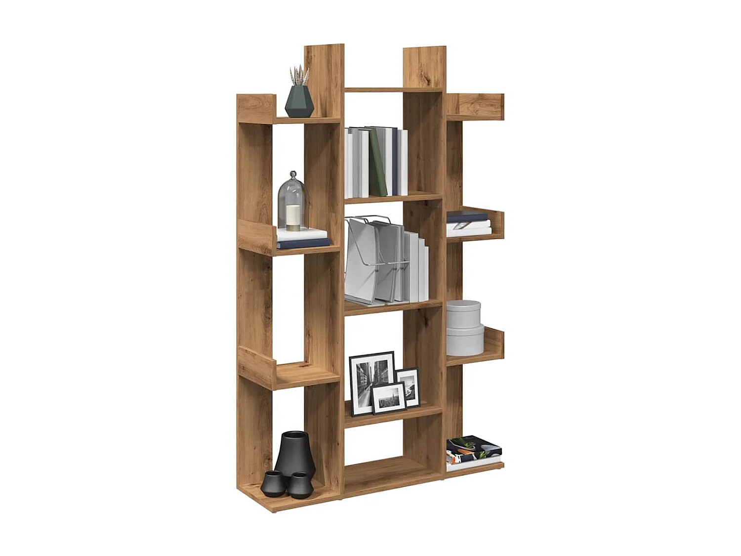 Libreria artigianale in rovere 86x25,5x140 cm in legno ingegnerizzato