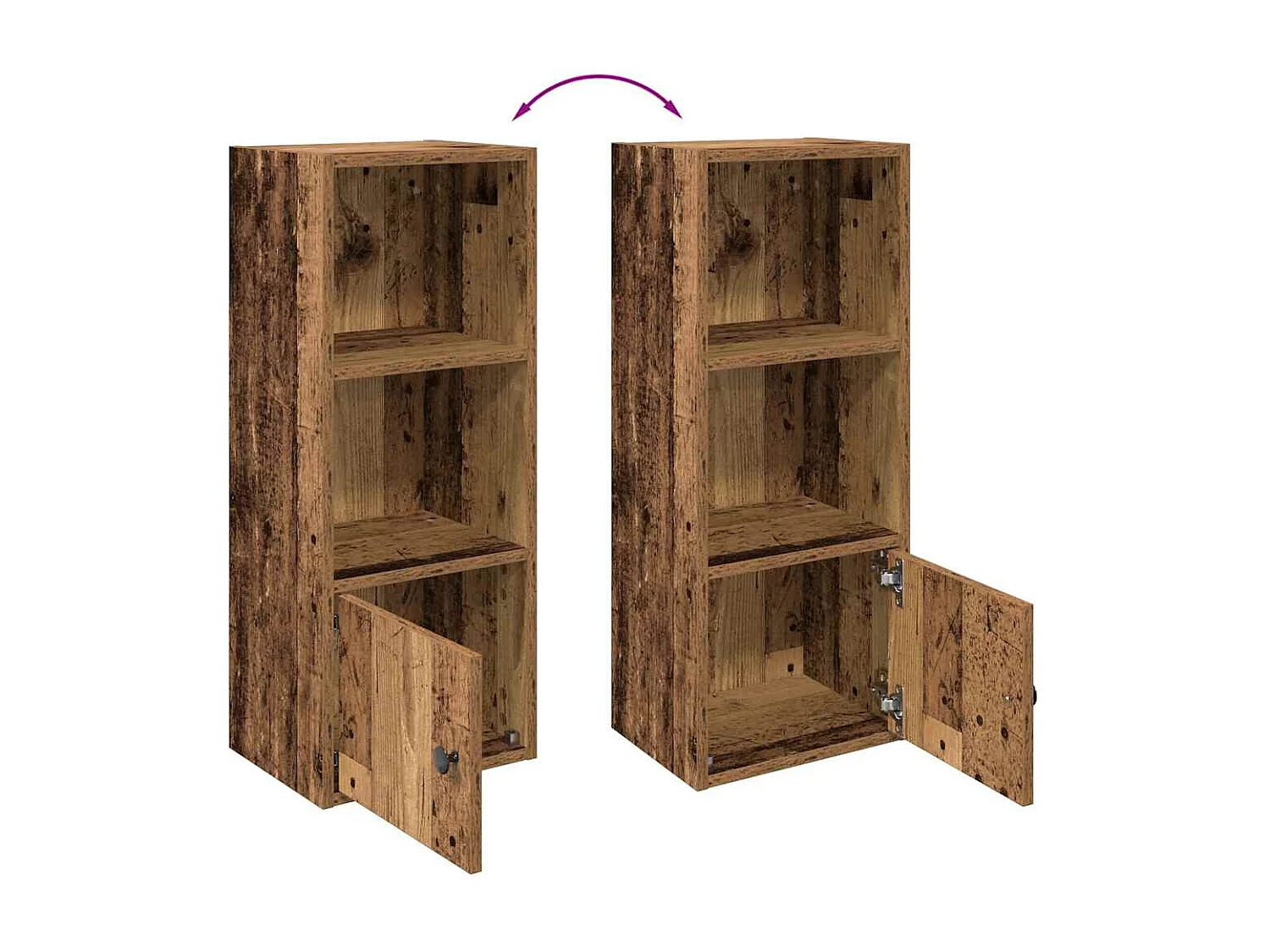 Bibliothèque vieux bois 31x24x77 cm bois d'ingénierie