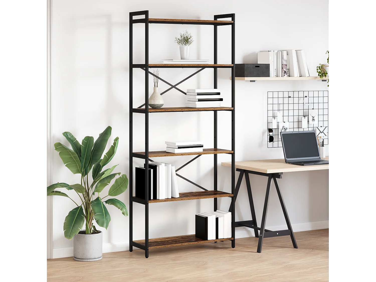 Bibliothèque Bois ancien 80 x 30 x 188 cm Bois d'ingénierie