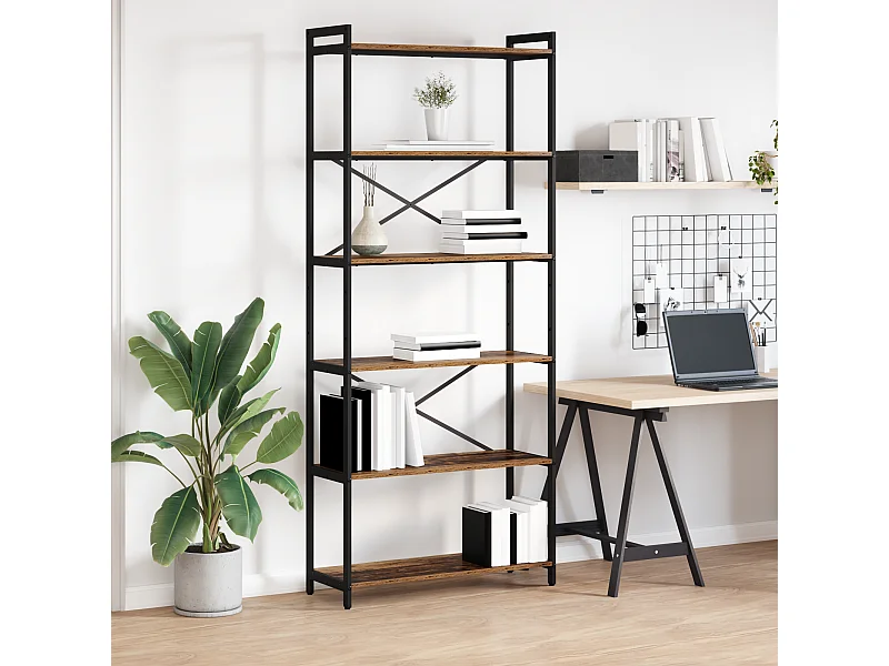 Bibliothèque Bois ancien 80 x 30 x 188 cm Bois d'ingénierie