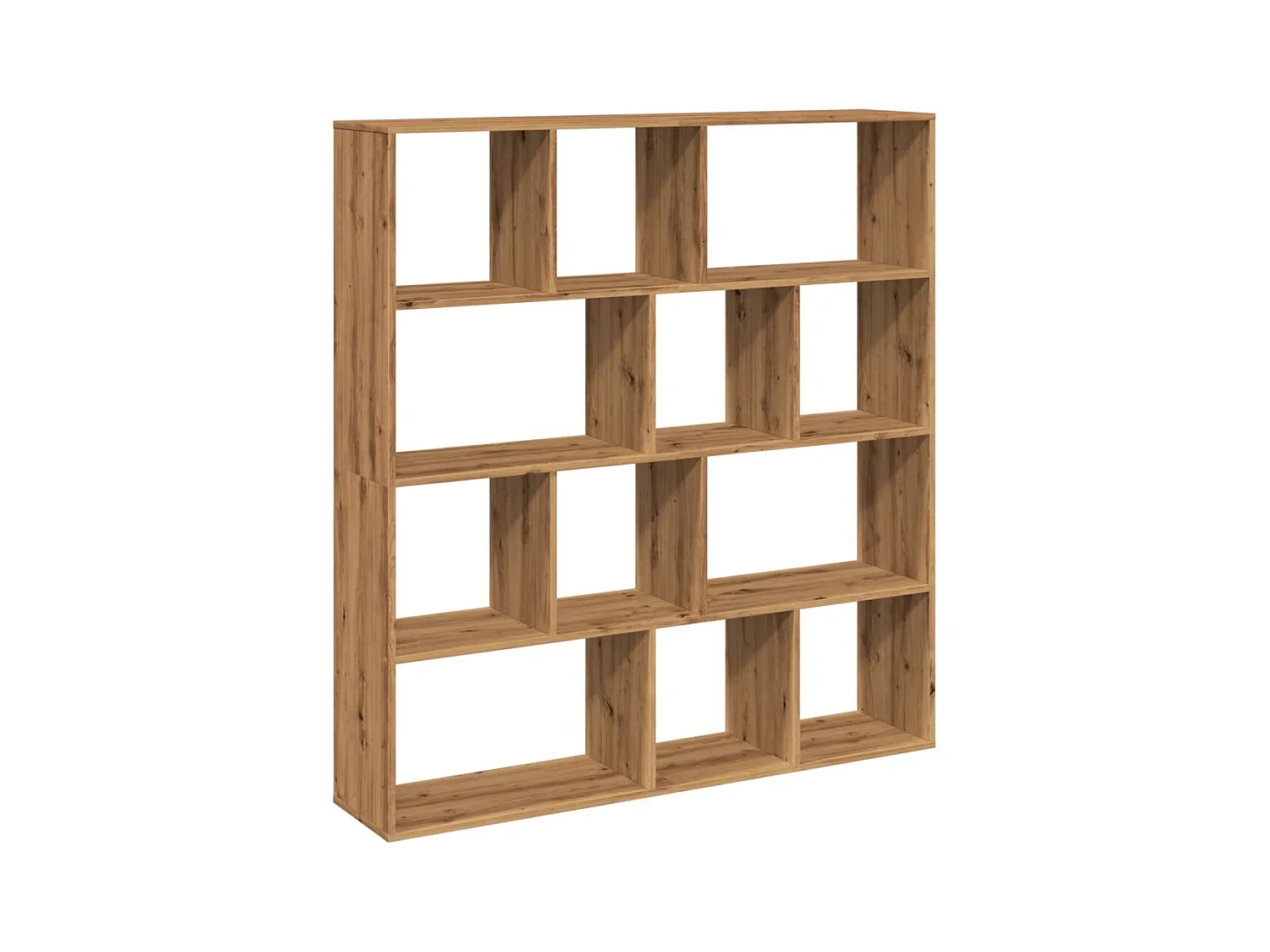 Bibliothèque chêne artisanal 132x29x141,5 cm bois d'ingénierie