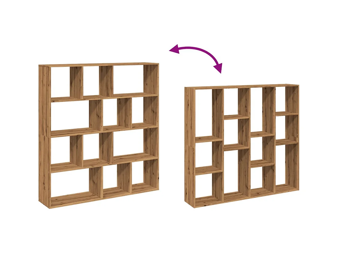 Bibliothèque chêne artisanal 132x29x141,5 cm bois d'ingénierie