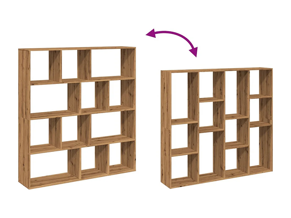 Bibliothèque chêne artisanal 132x29x141,5 cm bois d'ingénierie