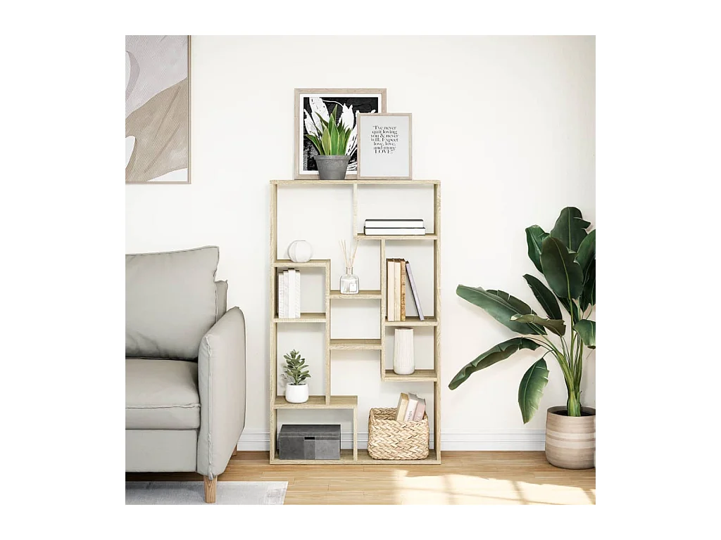 Bibliothèque chêne sonoma 72x20x120 cm bois d'ingénierie