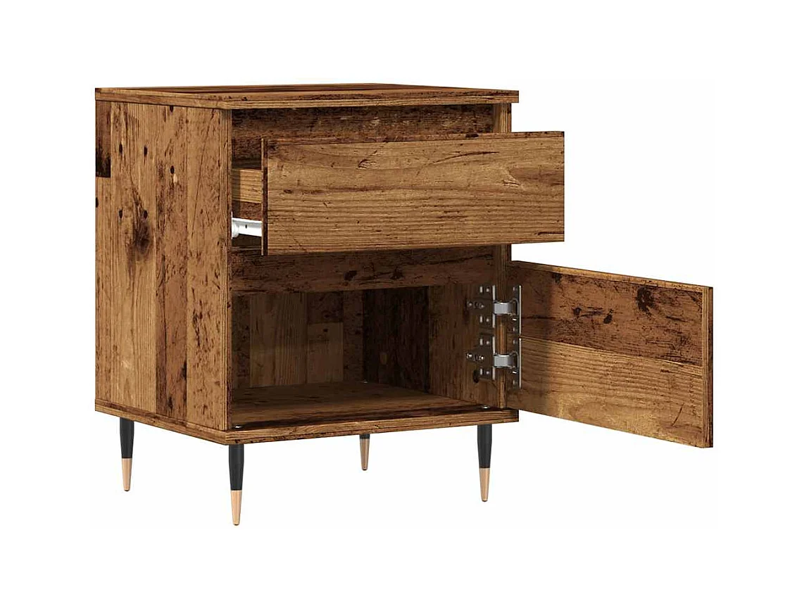 Tables de chevet 2 pcs vieux bois 40x35x50 cm bois d’ingénierie