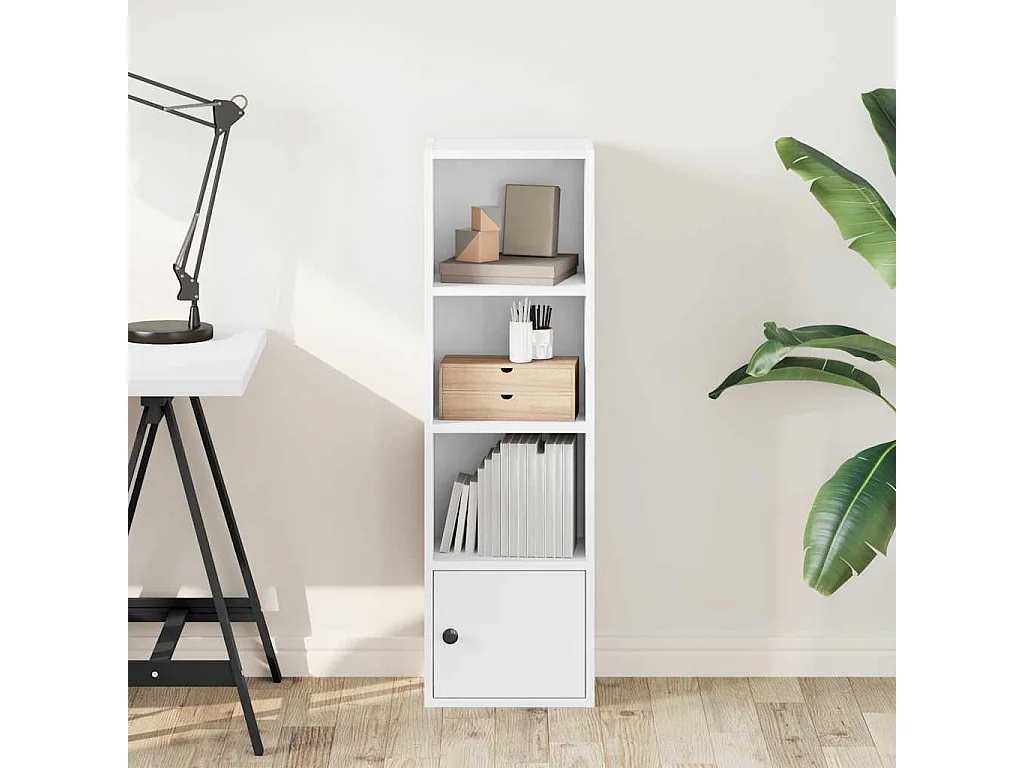 Libreria bianca 31x24x102 cm in legno ingegnerizzato
