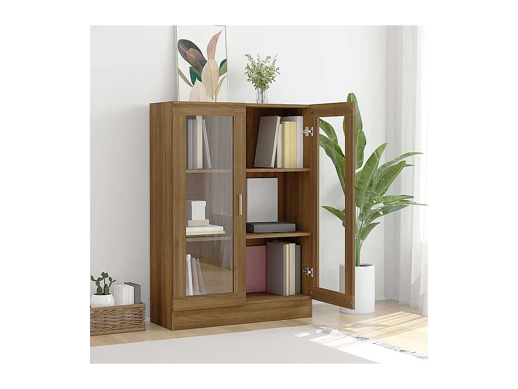 Vetrina Rovere marrone 82,5x30,5x115cm Legno ingegnerizzato