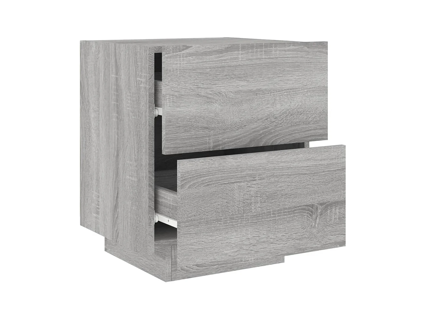 Comodino in legno ingegnerizzato grigio Sonoma e luci a LED