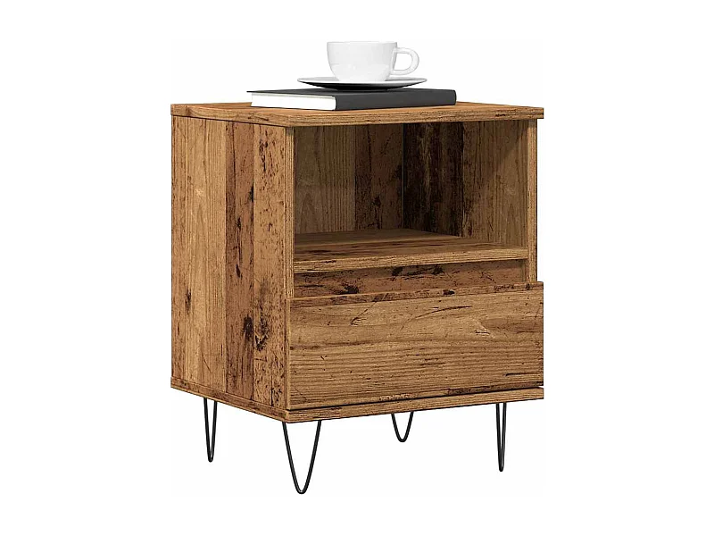 Table de chevet vieux bois 40x35x50 cm bois d’ingénierie