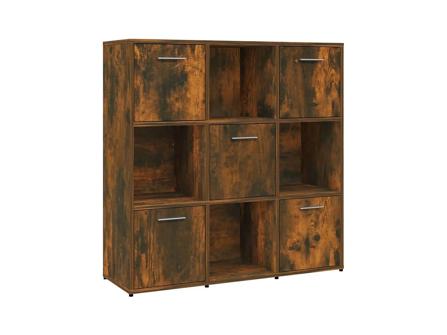 Bücherregal aus geräucherter Eiche, 90 x 30 x 90 cm, Holzwerkstoff