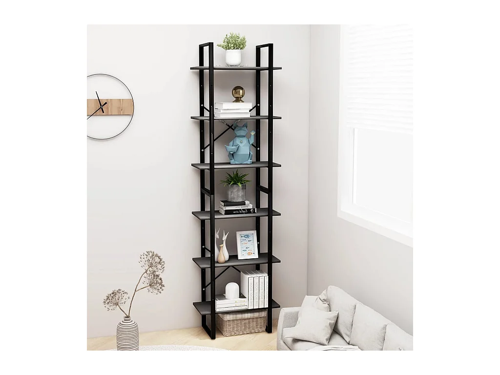 Grijze opbergplank 60x30x210 cm Technisch hout