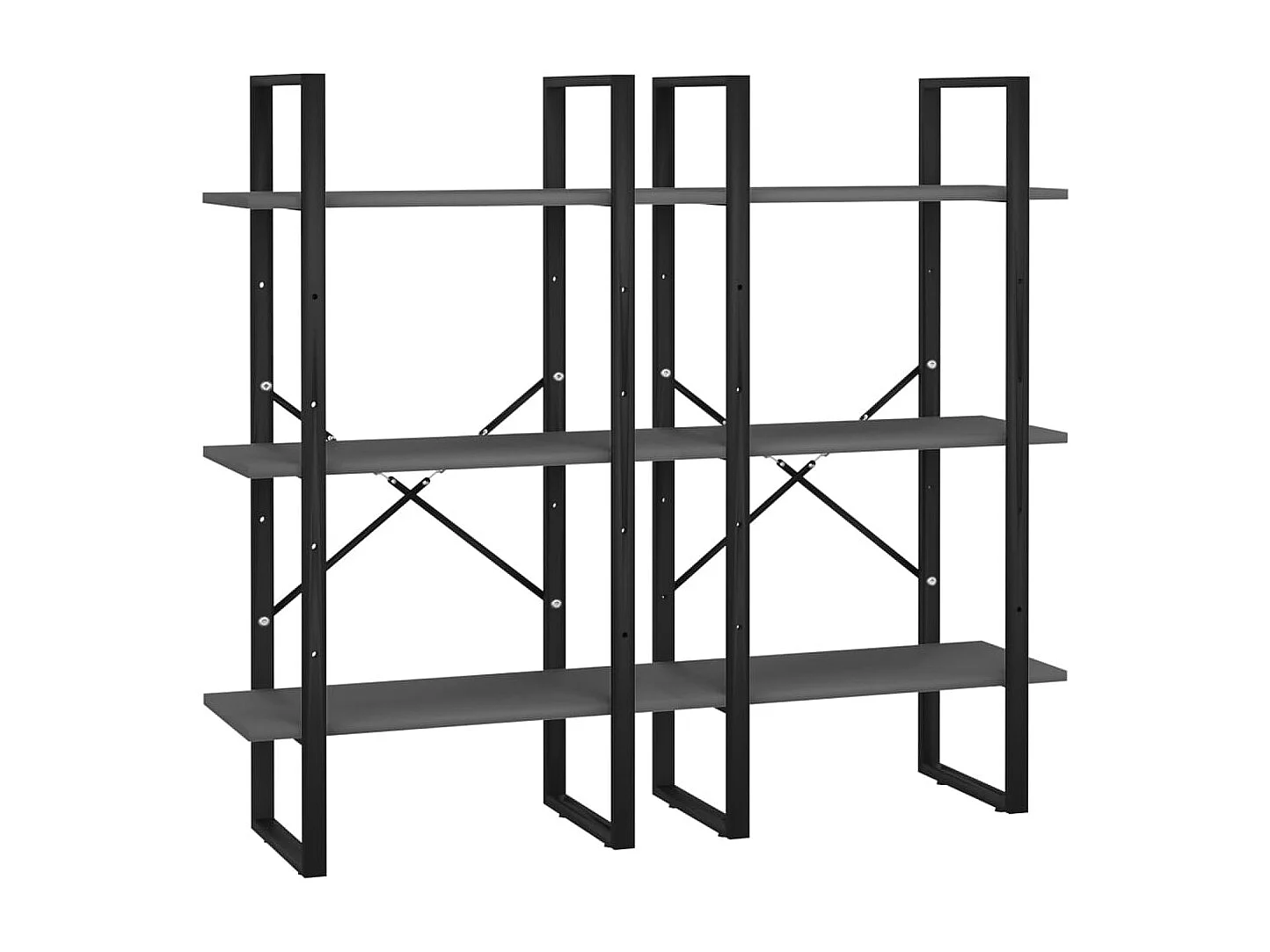 Scaffale portaoggetti grigio 60x30x210 cm Legno ingegnerizzato