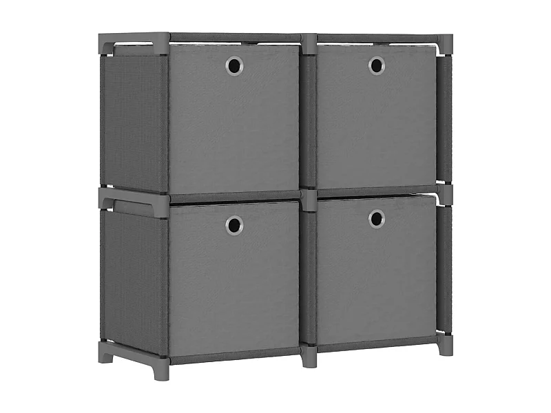 4-kubusplank met vakjes Grijs 69x30x72,5 cm Stof