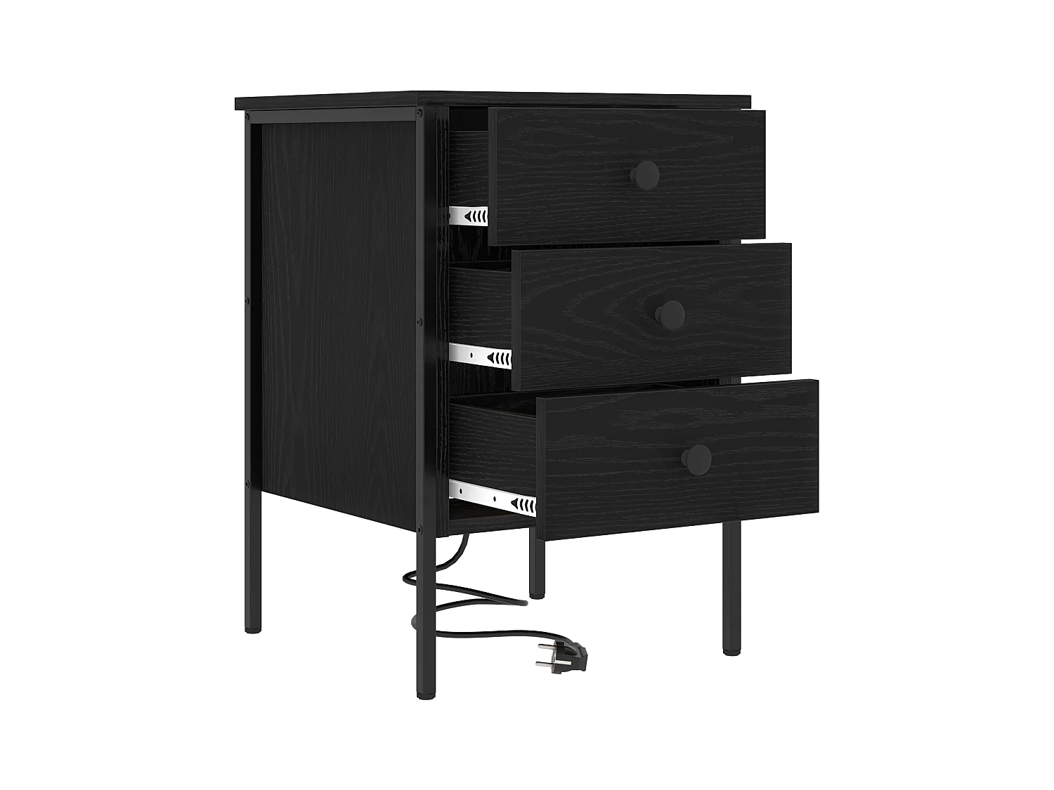 Cabinet de chevet Chêne noir 42 x 41 x 61 cm Bois d'ingénierie