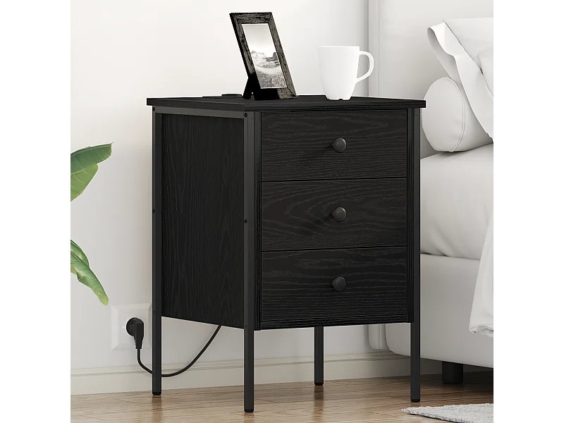 Cabinet de chevet Chêne noir 42 x 41 x 61 cm Bois d'ingénierie