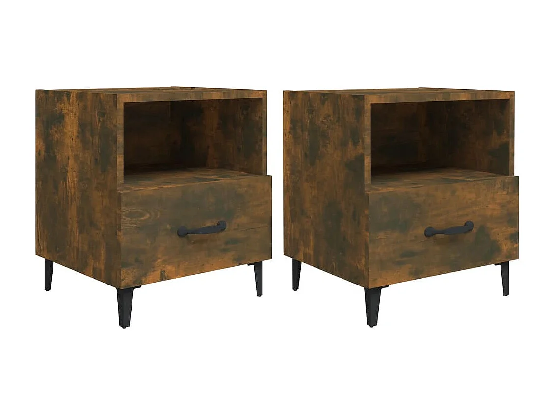 Tables de chevet 2 pcs Chêne fumé Bois d'ingénierie