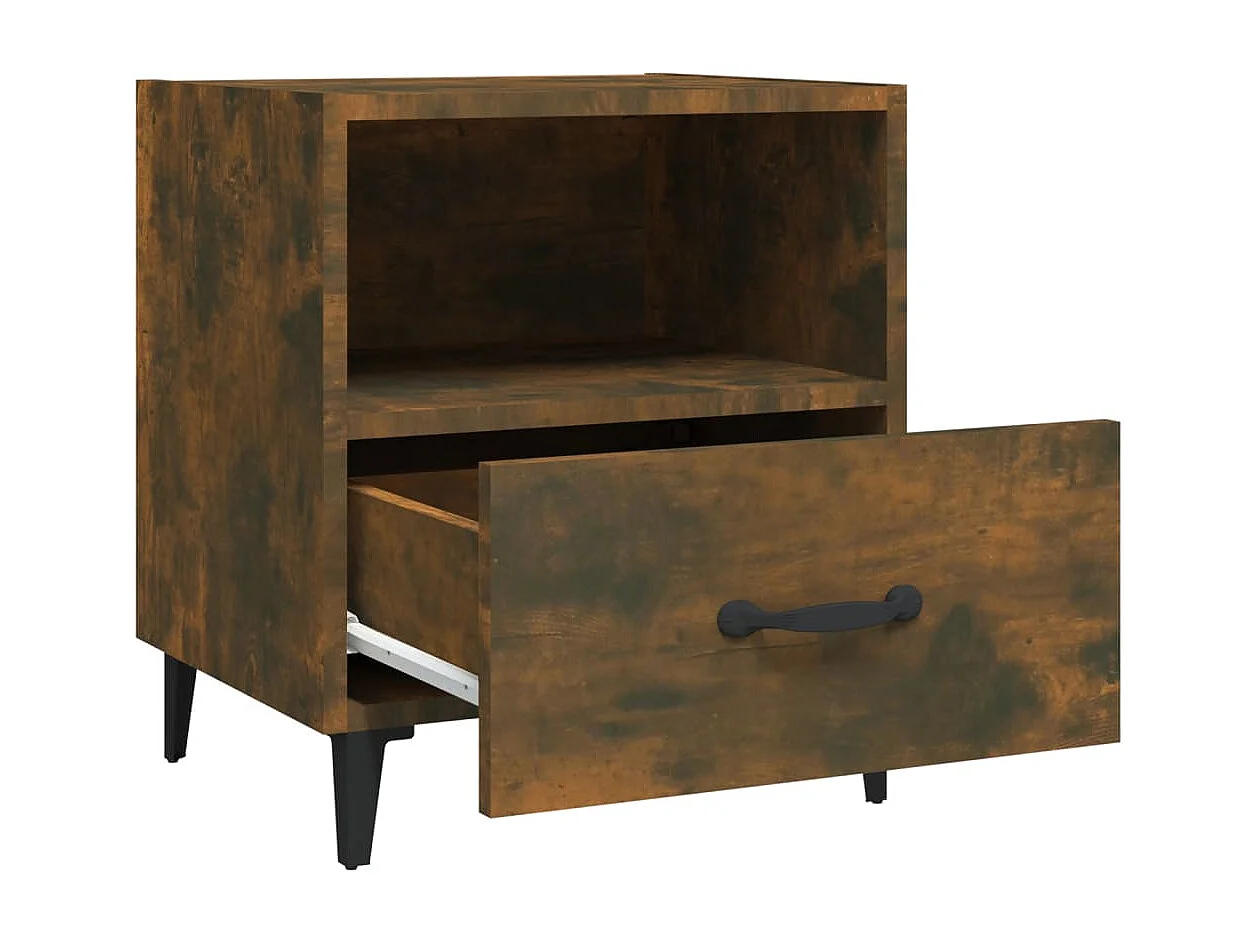 Tables de chevet 2 pcs Chêne fumé Bois d'ingénierie