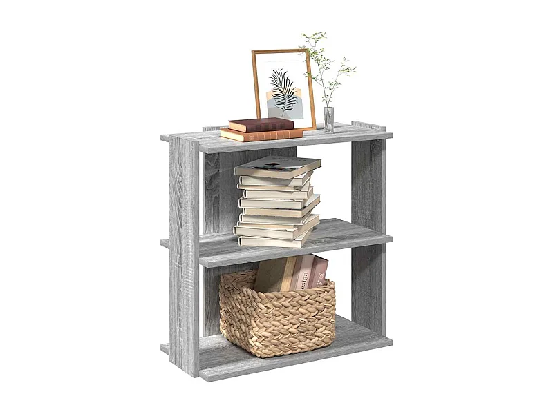 Libreria a 3 ripiani Sonoma Grey 60x30x60cm in legno ingegnerizzato