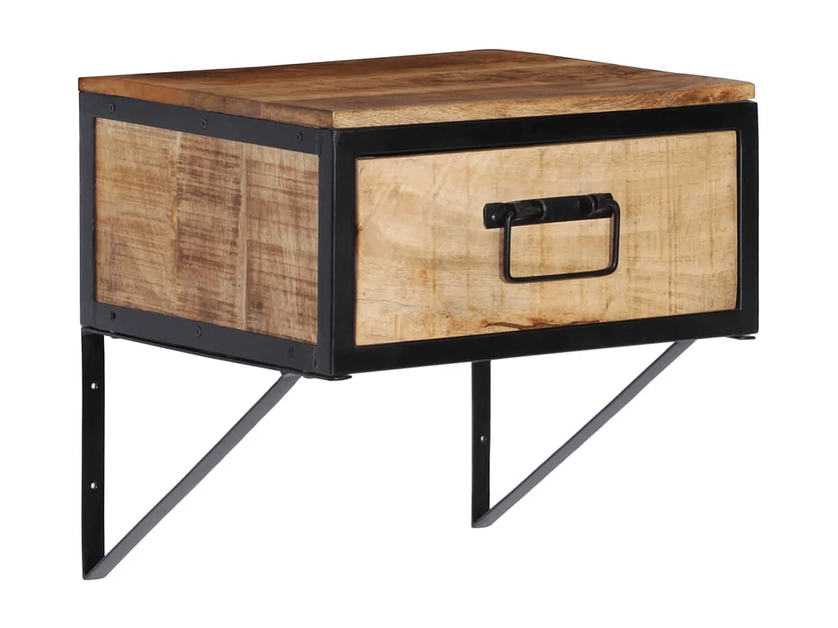 Comodino 40x35x40 cm in legno massello di mango