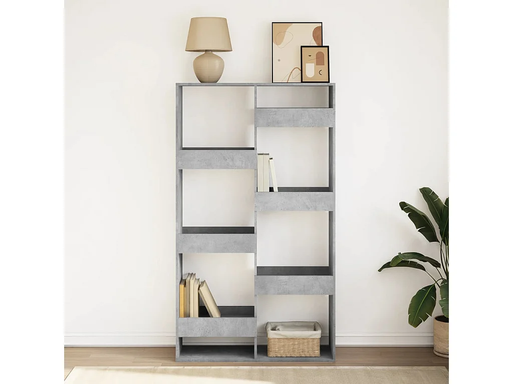Libreria grigio cemento 100x33x175 cm in legno ingegnerizzato