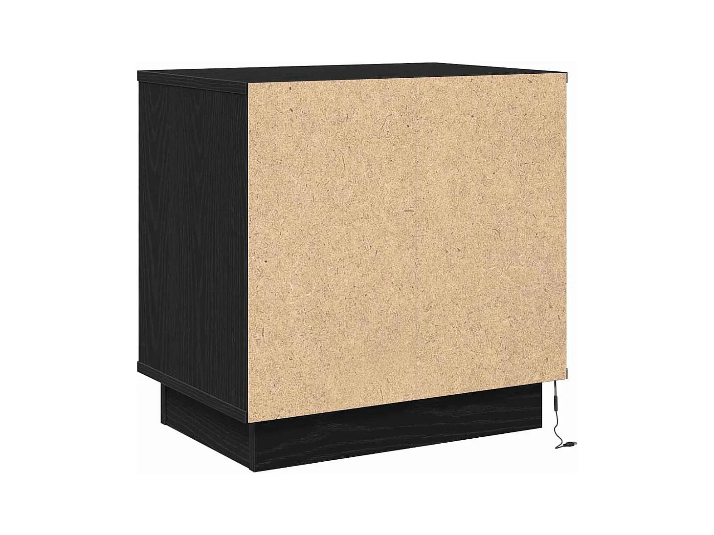 Tables de chevet avec LED 2 pièces Chêne Noir 50x34,5x50 cm