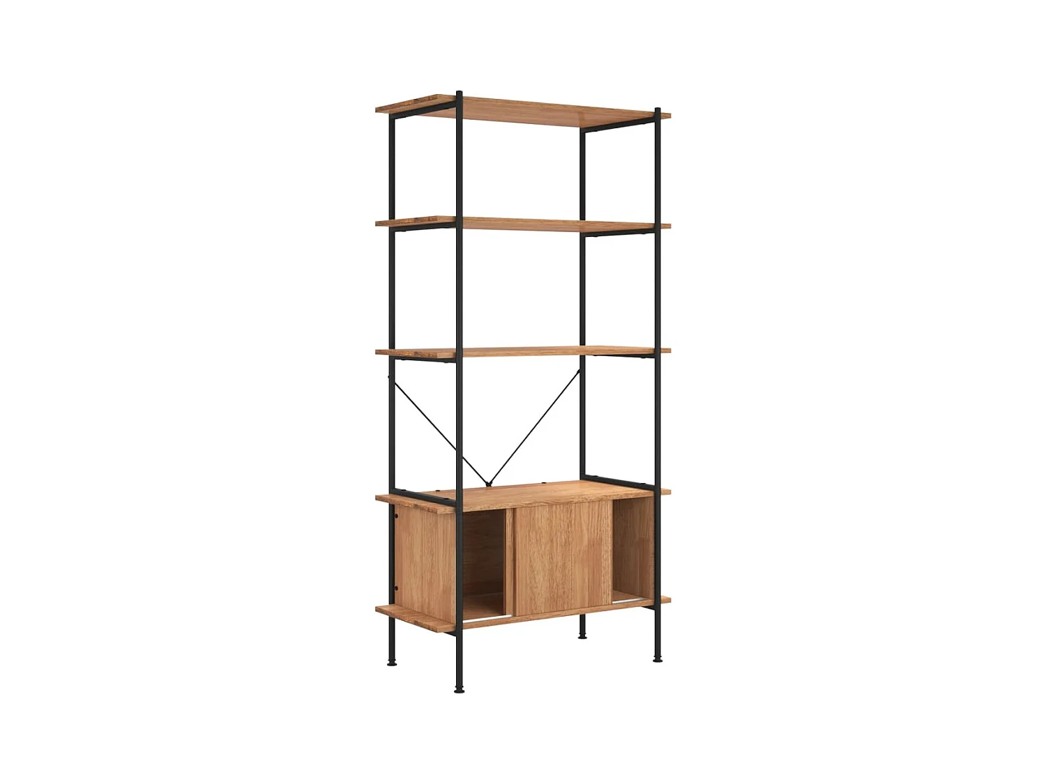 5-laags legkast 80x40x163cm Staal bewerkt hout